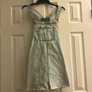 Light washed denim jump skirt